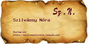 Szilvássy Nóra névjegykártya